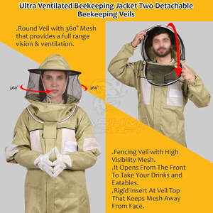Traje de Apicultura de Alta Calidad, Duradero y Cómodo, con Cubrecabeza para un Trabajo Seguro en Apicultura al Aire Libre - Product Image 4