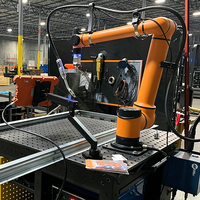 Bras robotique collaboratif à 6 axes avec une charge utile de 5 kg, AUBO I5 Cobot, pour la fabrication métallique, poste de travail de soudage automatique