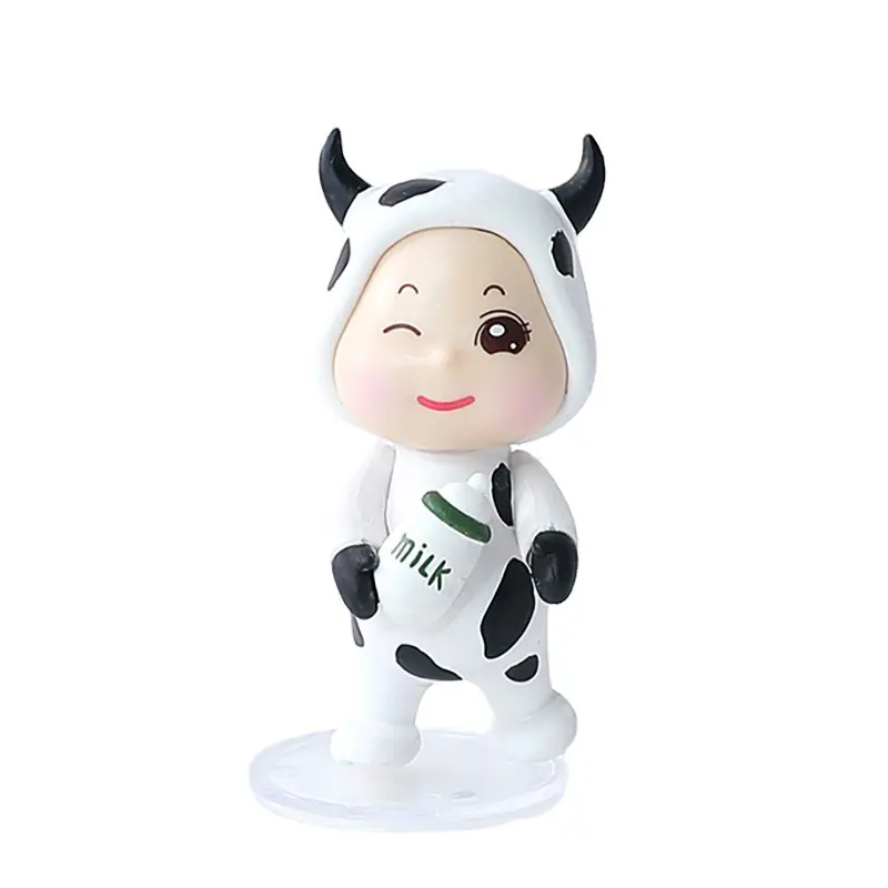 Jincan 3d PVC sevimli bebek inek bebek dekorasyon doğum günü hatıra oyuncak kek dekorasyon