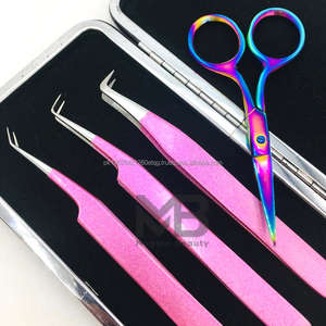 Pinzas de Acero Inoxidable con Punta de Fibra Dorada y Dientes Serrados para Extensiones de Pestañas, con Agarre para Extensiones de Pestañas - Product Image 5
