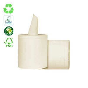 Rulli di Carta per Mani. Carta Riciclata Naturale. 2 Strati. 140m. 6 Rulli. - Product Image 1