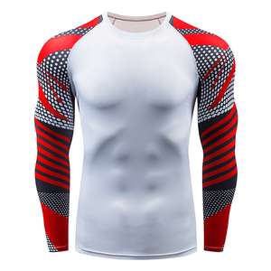 2024 vente en gros Compression Gym chemises hommes à manches courtes MMA Rashguard respirant longues Compression chemises Logo personnalisé USA taille - Product Image 5