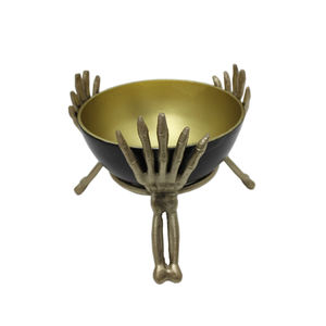 Cuenco de forma redonda de Diseño Estándar con soporte de mano, cuenco de Metal de hierro para cocina y mesa, cuenco para servir de Color dorado y cuenco decorativo - Product Image 4