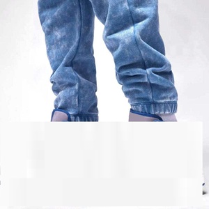 Pantalon de jogging épais délavé à l'acide MJSI TRADING avec taille haute élastique, logo personnalisé, pour homme, style streetwear, hiver - Product Image 3