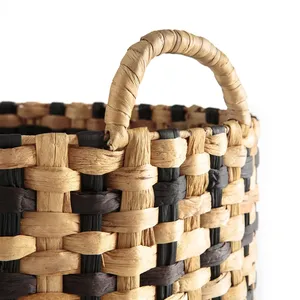 Kitchen Accessories Top Selected Natural Water Hyacinth <b>Storage</b> <b>Basket</b> with Handle <b>Large</b> <b>Basket</b> <b>for</b> Home Furniture - Product Image 2