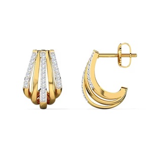 Lab Grown Diamond Solitaire Studs Pendientes chapados en oro amarillo y blanco de 14 quilates para regalos de aniversario Certificado IGI - Product Image 4