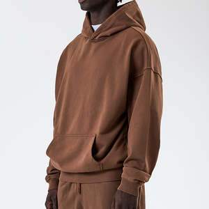 Personalizado de alta calidad de algodón grueso pesado francés Terry polar pulóver Sudadera con capucha gota hombro Sudadera con capucha de gran tamaño para el invierno - Product Image 1