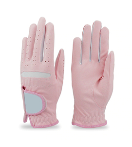 Tela suave rosa transpirable profesional para mujer mano izquierda y derecha logotipo personalizado GUANTES DE Golf Cabretta guantes de cuero - Product Image 5