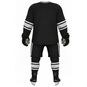 Uniforme de Hockey sobre Hielo Negro y Plateado Más Vendido - Diseña Tu Propio Logotipo Ropa Deportiva Jersey Profesional con Panel Lateral en Forma de V - Product Image 2