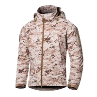 Vestes softshell en microfleece personnalisées à sublimation, imprimées à rayures camouflage, respirantes, coupe-vent, légères, avec fermeture éclair sur le devant
