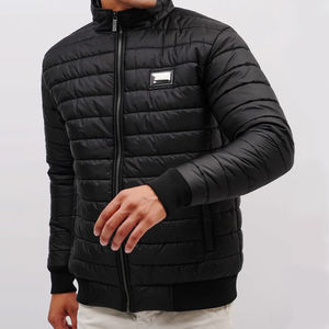 Veste d'hiver décontractée de qualité supérieure pour hommes à capuche avec fermeture à glissière lourde conception bouffante en polyester - Product Image 2