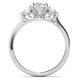 Bague de fiançailles classique à trois pierres en moissanite, taille ovale et poire, sertie à griffes, pour femme, en argent 925, luxe SHREYA DIAM, usage quotidien - Product Image 3