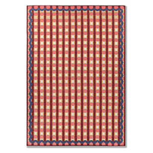 พรมขนสัตว์ทำมือขนาดใหญ่ลายทางสีแดงส้มแบบทอเรียบ รุ่น ADWL-13293 สำหรับตกแต่งบ้าน - Product Image 1