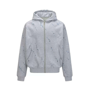 เสื้อมีฮู้ดซิปมีฮู้ดผ้าคอตตอนขนแกะสีพื้นปล่อยปล่อยดีไซน์เนอร์ออกแบบได้100% - Product Image 1