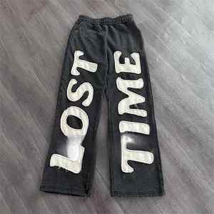 Venta al por mayor personalizado lavado con ácido ropa de calle Puff estampado Zip Up Hoodie 500gsm pantalones de chándal bordados hombres sudaderas con capucha pantalones holgados hombres - Product Image 2