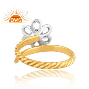 Anillo de piedras preciosas de amatista Natural de latón 925, joyería de diseño personalizado para mujer, regalo para ella - Product Image 2