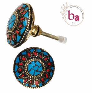 Global Supplier Quality Beaded <b>Mosaic</b> Glass Metal Industrial Knobs Pulls for Kitchen Cabinets Dressers Drawers Bedrooms Living - Product Image 1