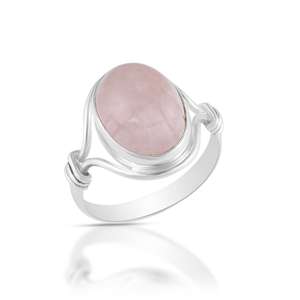 Super 925 Sterling Silver Plaqué Naturel Plaqué Rose Rose Quartz Réglage 8x10mm Bague À La Main Bijoux À La Mode Femmes Bijoux - Product Image 1