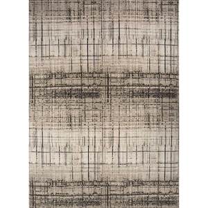 Tapis Uvenuti noué à la main en laine et soie de bambou, motif abstrait rectangulaire ivoire, texture douce pour la maison et la chambre, poils de 7-8 mm, modèle Lrb-1538 - Product Image 1