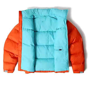 Chaqueta acolchada con estampado de algodón y poliéster para hombre, diseño personalizado a prueba de viento, chaquetas de manga larga con cremallera completa para hombre - Product Image 3