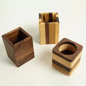 Portalápices de madera de alta calidad, portalápices de almacenamiento de oficina de diseño maravilloso para accesorios de escritorio a precio competitivo
