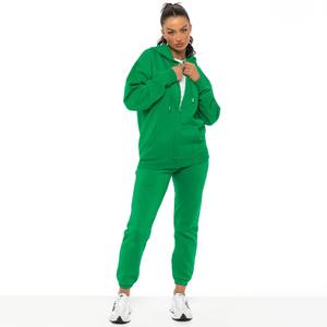 Femmes hiver décontracté deux pièces ensembles sweat à capuche plissé avec fermeture éclair élastique Patchwork Joggers survêtement pantalon nouvelles tenues d'automne - Product Image 1