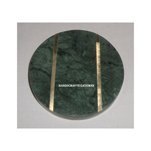 Sous-verre incrusté de marbre vert le plus beau et attrayant pour la cuisine à la maison et le bureau des hôtels pour garder le verre - Product Image 1