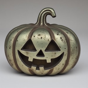 Bougeoir citrouille en aluminium fabriqué à la main, surface patinée polie avec soin, rayonnant d'une lueur festive et chaleureuse pour Halloween - Product Image 4