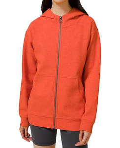 Sweat à capuche zippé en coton Offre Spéciale vierge surdimensionné à manches longues pour femmes - Product Image 1