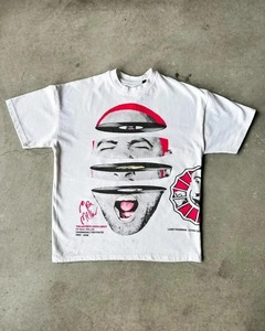Camiseta de Verano para Hombre, 100% Algodón Orgánico, Estilo Jersey, con Logotipo Estampado de Cabeza Grande, Cuello Redondo, Sin Mangas, Estilo Hip Hop, Tendencia Americana - Product Image 4