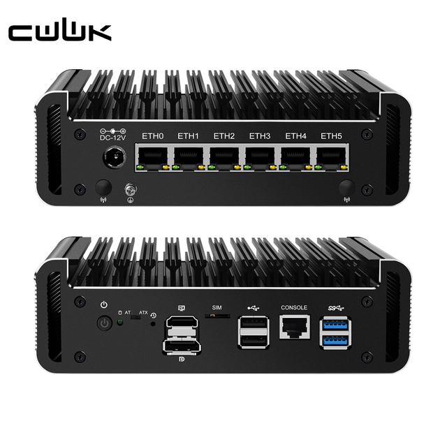 CWWK J6413 Fanless Silent Soft Router Firewall OPNsense Micro Appliance 2.5GbE LAN 2x DDR4 NVME SSD 6L/4L Mini PC