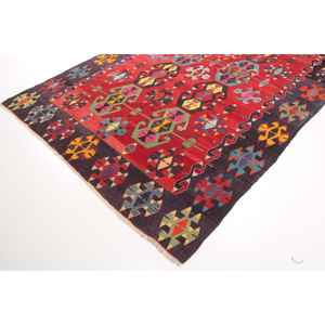 Alfombra Turca de 6.3x10.2 pies, Alfombra Grande Vintage, Alfombra de Lana con Diseño Floral Rojo - Product Image 2