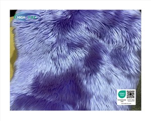 Nouvelle fourrure synthétique à poils longs 100 % acrylique, poids moyen, couleur violet pastel, style uni, effet boa - Product Image 4
