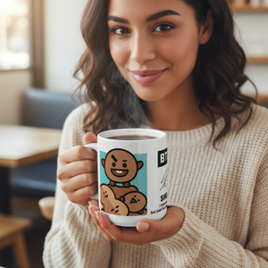 แก้วกาแฟลายการ์ตูน BT21 สไตล์เรโทรน่ารัก ทำจากเซรามิก ใช้กับเครื่องล้างจานและไมโครเวฟได้ เหมาะสำหรับเป็นของขวัญ ใช้ในบ้าน/ออฟฟิศ สำหรับดื่มชา/กาแฟยามบ่าย Shooky - Product Image 3