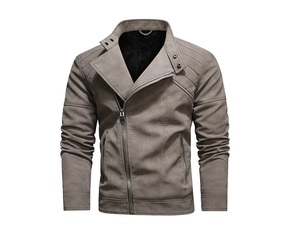 Men's Winter <b>Genuine</b> Sheep Leather Coated Jacket with Front Logo Waterproof & Windproof - Product Image 1