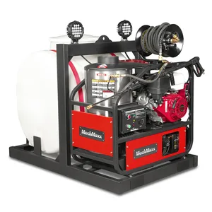 NUEVA Hidrolavadora de Agua Caliente de 4000 PSI y 4 GPM con Motor de Arranque Eléctrico, Montada sobre Plataforma con Tanque de 175 Galones - Product Image 1