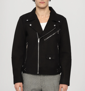 Veste en cuir noire pour homme Veste en cuir élégante pour homme Vêtements d'extérieur d'hiver - Product Image 1