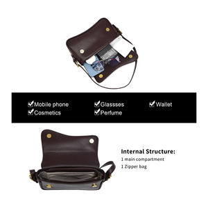 Nouveauté Sac à main à bandoulière pour femme en cuir PU de haute qualité avec impression de logo personnalisée, deux fermetures éclair, imperméable, grande capacité, multi-usages - Product Image 4