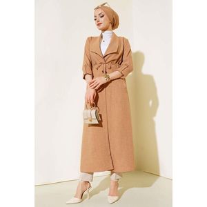 Trench-coat Camel Design pour femme avec capuchon tunnel - Product Image 2