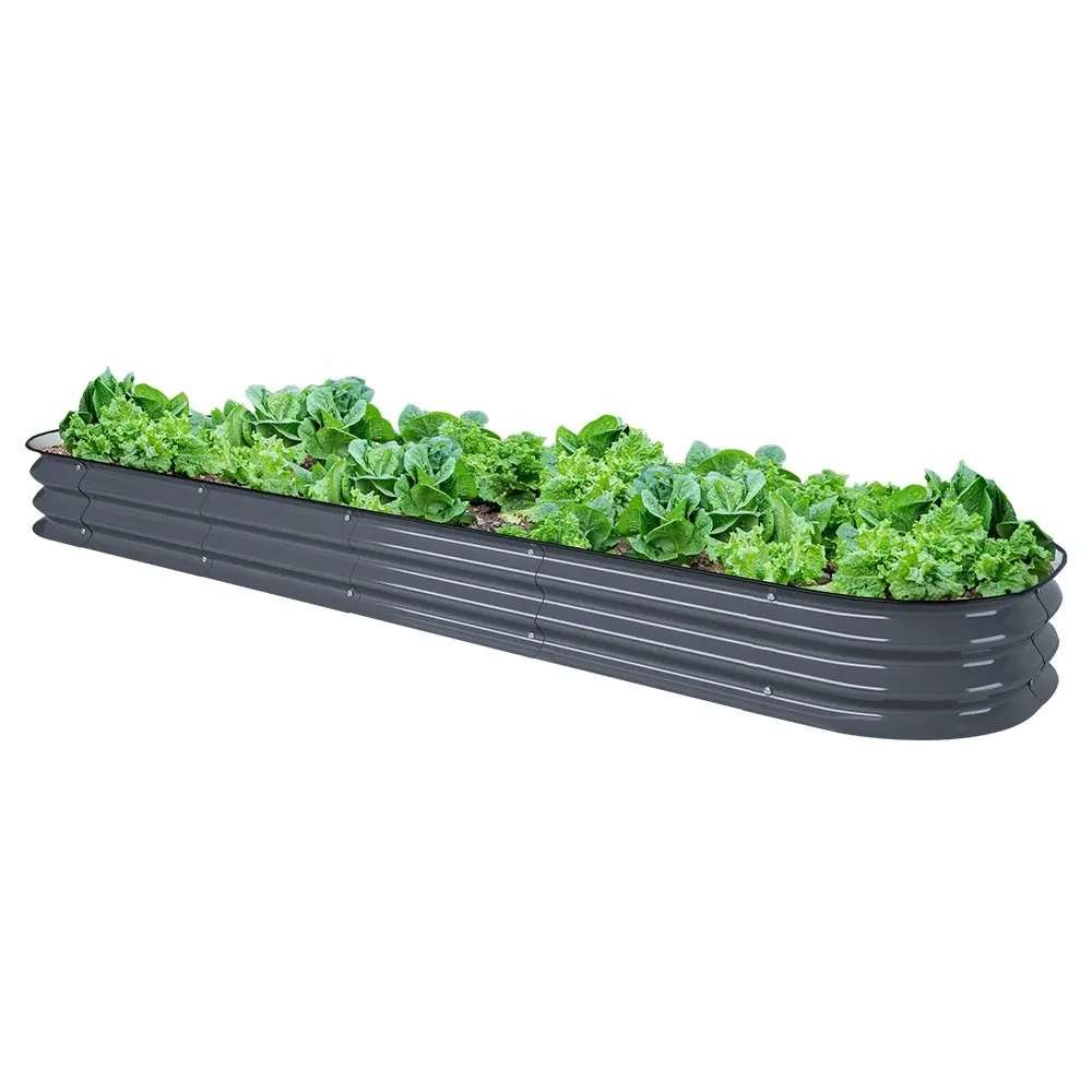 8 in.H x 8 ft.L x 2 ft.W planters box steel raised metal Raised Garden Bed Grow Beds Aluzinc Coated Outdoor Planter Boxes
