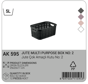 Boîte de rangement en jute en plastique Durable 5L panier rectangulaire polyvalent pour l'organisation du bureau à domicile fabricant direct - Product Image 2