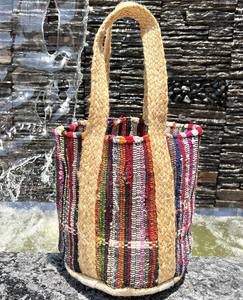Sac à bandoulière pour femme en coton et jute tendance de haute qualité 2025, sac à main réutilisable personnalisé, style bohème - Product Image 6