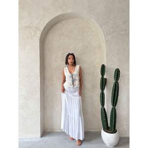 เสื้อกั๊กผ้ายีนส์ผูกเชือกด้านหน้าสำหรับผู้หญิงเสื้อกั๊กผ้าดิบสีน้ำเงิน - Product Image 4