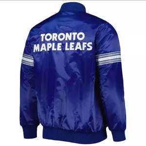 Veste de Baseball Letterman universitaire à capuche en polyester/coton personnalisée de haute qualité, fermeture à bouton couverte imperméable à l'eau pour l'hiver - Product Image 2