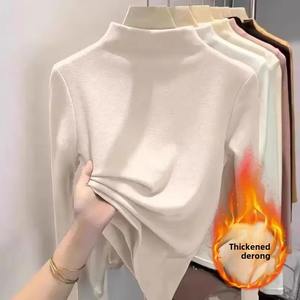 T-shirt à manches longues pour homme, 100% coton, polaire, écologique, chaud, respirant, ample, confortable, décontracté, col rond - Product Image 1