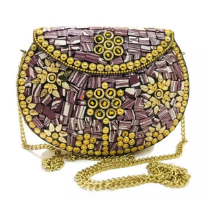 Mosaïque en métal pochette portefeuille sac à main sac de fête pour femmes boîte de mariage pochette par artisanat de luxe - Product Image 3