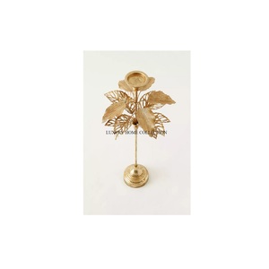 Leaf Designing Solid Brass Lightening <b>Candle</b> Holders Highest Quality New Style Handmade Wedding and Events Indoor <b>Candle</b> Holder - Product Image 1