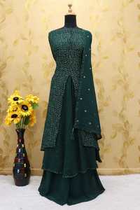 Alta calidad pesado Faux Georgette bordado vestido de novia Salwar traje inferior Dupatta mujeres indio estilo paquistaní ropa de fiesta - Product Image 6