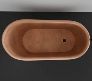 Baignoire ovale autoportante double en cuivre massif pur, style moderne, faite à la main, écologique, pour salle de bain intérieure - Product Image 5