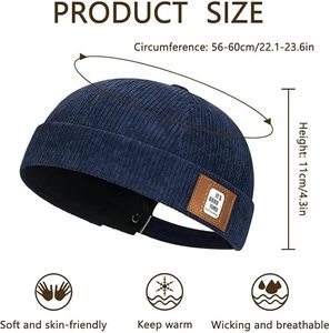 New arrival Men Women Skullcap Adjustable Retro Sailor Cap <b>Bonnet</b> Hip Hop Brimless Hat Solid Color Docker Cap Made in Bangladesh - Product Image 3